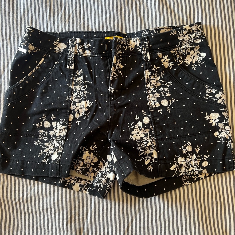 Lole Black Floral Jean Shorts